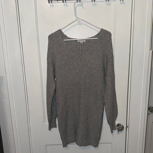 American Eagle Outfitters Dresses & Skirts - American Eagle Vneck Mini Sweater Dress Women's Gray size S